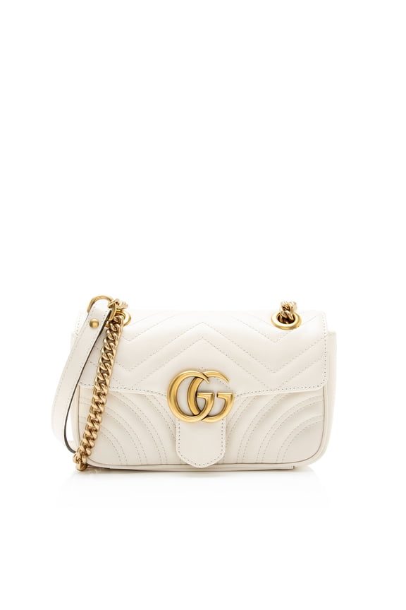 Pre-Owned Gucci Matelasse Leather GG Marmont Small Flap Bag
