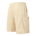 thumbnail image 4 of Youmylove Mens Shorts Versatile Mens Casual Shorts Mid Waist Cargo Short Pants Pocket Fashion Solid Color Loose Shorts Daily Casual Shorts, 4 of 9