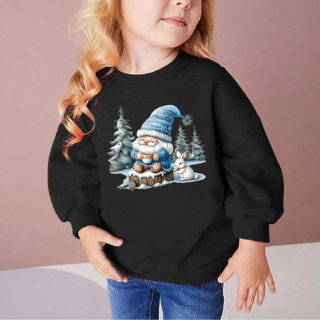 

Blczomt Sweatshirts for Girls Cotton Cute Pullover Sweatshirts Christmas Crewneck Long Sleeve Black Girls Tops