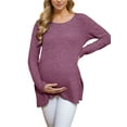 thumbnail image 2 of Maternity Clothes Long Sleeve Side Split Maternity Shirts Tops for Women, 2 of 6