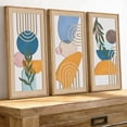 thumbnail image 2 of TOARTi Boho Wood Wall Art Mid Century Modern Framed Minimalist Colorful Geometric Cut Out Set of 3 For Living Room Bedroom Office 8x16 Inch, 2 of 9