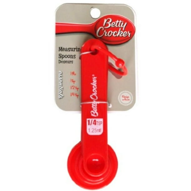 Betty Crocker Measuring Spoons. 1Tbs, 1 tsp, 1/2 tsp, 1/4 tsp Walmart