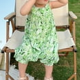 thumbnail image 2 of Mercatoo Toddler Baby Girl Romper Floral Print Flying Sleeves Suspender Bodysuit Baby Girl Summer Holiday Jumpsuit Clothes, 2 of 4