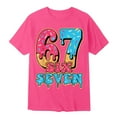 thumbnail image 5 of 67 Six Seven Letter T-Shirts For Kids T-Shirts Casual Fashionable Letter Print Short Sleeve T Shirt For Girls Daily Wear Top With Round Neck Design For Play And School Outfits Green 90(1-2 Years), 5 of 7