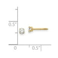 thumbnail image 3 of Real 14kt Yellow Gold Madi K 3mm CZ Earrings; for Adults and Teens; for Women and Men, 3 of 3
