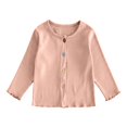 thumbnail image 2 of Ruyang Kids Girls Sweater Long Sleeve Button Down Tops Toddler Ribbed Knit Cardigan Fall School Uniform Pullover Pullover, 2 of 7