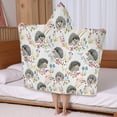 thumbnail image 5 of Cute Hedgehog and Mushroom Hooded Bath Towel，50"x30" for Ages 3 To 12 Kids, Quick Dry Lightweight Soft Microfiber Hood Beach Towel Cover Up for Kids, 5 of 7