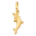 thumbnail image 2 of Wellingsale 14K Yellow Gold Polished Dolphin Wildlife Charm Pendant, 2 of 5