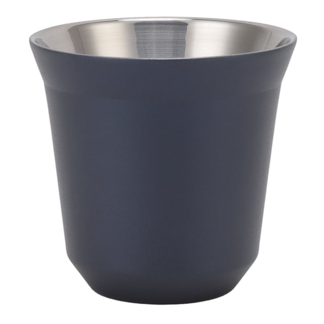 Taza de café de acero inoxidable 304 con aislamiento de doble pared, para café, té y camping, color azul oscuro, 80 ml