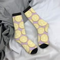 thumbnail image 5 of Pofeuu Yellow Lemon Slices Print Crew Socks, Adult Running Hiking Socks for Youth and Adult, 5 of 6