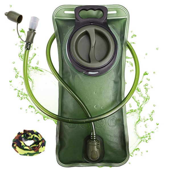 Mochila de hidratación CHERAINTI, 1,5 L, para senderismo, color verde militar