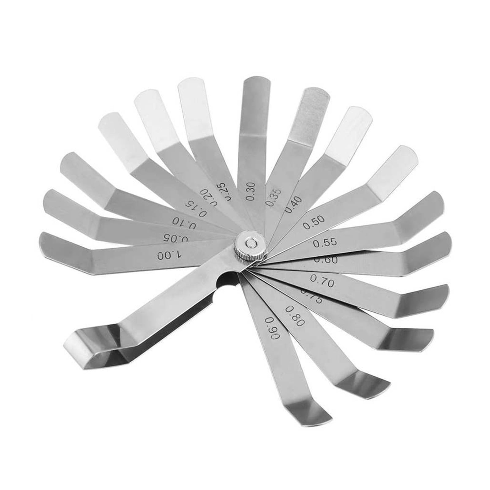 Thickness Gauge Stainless Steel Curved Feeler Gauge Ruler Welding Inspection Tool 0.05-1.00mm 90 Degree Right Angle Ruler ,Easy to Use