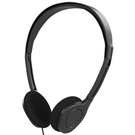 Maeline Bulk Wired Cord Stereo On-Ear Headphones with 3.5mm Audio Plug Compatible with Phones/Laptops/Computers/Tablets/MP3 for Children/School/Airplane Travel - 400 Pack Black
