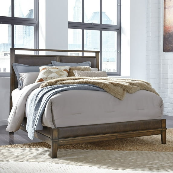 Queen Upholstered Panel Rails-Zilmar-Brown