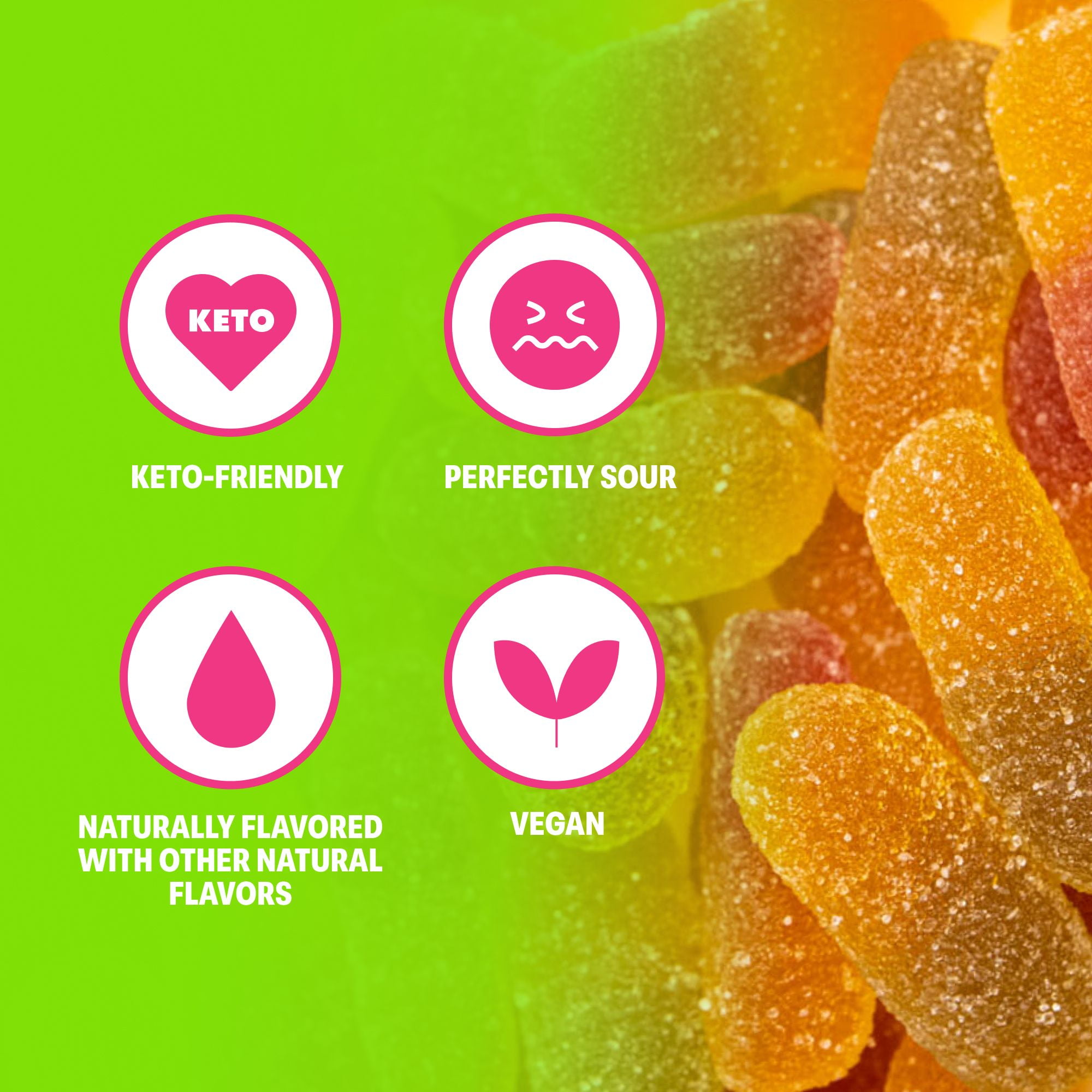 Shameless Snacks - Low Calorie Snacks, Low Carb Keto Gummies (Gluten Free & Non GMO Candy) - 6 Pack Wild Worms