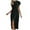 Black, variant on ZVNAΖH Women's Summer Button Down Shirt Dress Collared Short Sleeve Tie Sash Taffeta Fit and Flare Midi Dress