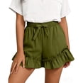 thumbnail image 7 of Kctiaxy Womens Shorts Elastic Waist Cute Ruffle Shorts Casual Solid Color Pleated Shorts Summer Beach Vacation Shorts with Pockets, 7 of 7