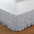 thumbnail image 2 of D.N.G. BEDDINGS 1 Piece Multi Ruffle Bed Skirt, 12 Inch Deep Pocket, 800 Thread Cotton 100% Egyptian Cotton, Olympic Queen Size (66" x 80") Inch, Solid Silver, 2 of 2