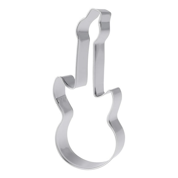 Raindrops Stainless Steel Cookie Cutters for Baking Use Silver Big Guitar Shape 4.72x3.15 Inches