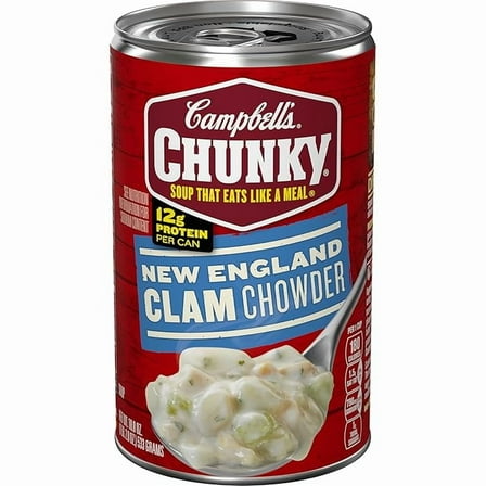 Campbell's Chunky Soup, New England Clam Chowder, 18.8 Oz Can