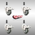 thumbnail image 2 of 3 Inch 316SS Gray Poly Swivel 3/4 Inch Expanding Stem Caster Set Lock Brake, 2 of 2