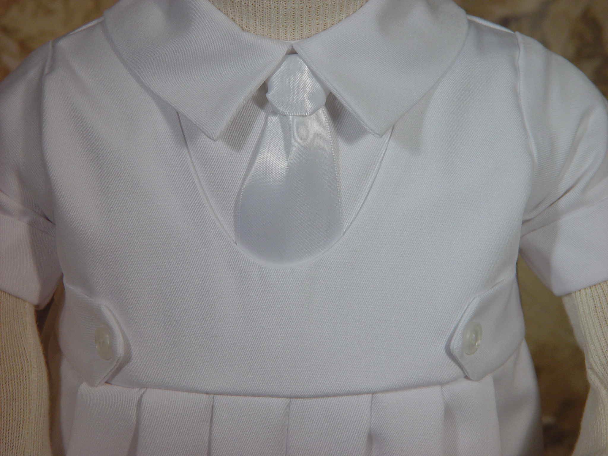 Boys White Gabardine Christening Baptism Knicker Set (Baby)
