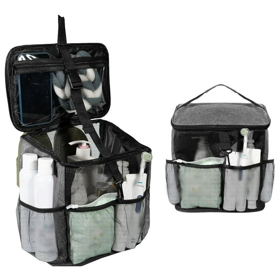 Hanging Shower Caddy Tote Bag - Large Mesh Portable Organizer for College Dorm Room Essentials, Quick Dry Bag for Beach, Gym, Travel, Camping & Bathroom