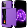 thumbnail image 1 of KOMI for iPhone 12/12 Pro Case with Card Holder[Store 5 Cards] Dual Layer Heavy Duty Shockproof iPhone 12 Wallet Case with Hidden Card Slot Large Storage Case for iPhone 12(Black), 1 of 5