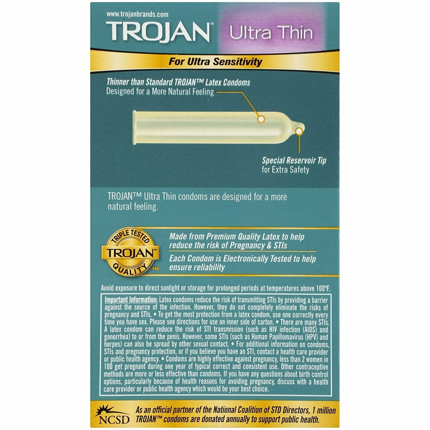 ultra thin lubricated trojan Trojan ENZ Classic Reservoir End Latex Condoms, 36 ct