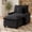 Black, variant on YOKWOK 41.3" Single Lounge Chair with Movable Ottoman, Modular Corduroy Sofa Chair with Pillow, Comfortable Single Seater Sofa, Black