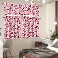 thumbnail image 5 of Pink Red Spot 3 Piece Kitchen Window Curtain Panel Tiers and Valance Set Rod Pocket Darkening Curtains Light Filtering Energy Efficient Curtain Set, 5 of 5