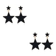 thumbnail image 2 of Minnieouse 2 uds pendientes de gota de estrella con doble abalorio joyería para mujer aleación de moda divertido colgante regalos de fiesta Negro 2Conjunto, 2 of 6