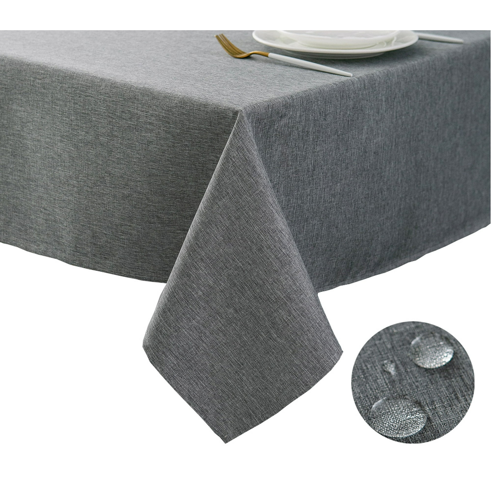 Lot De 6 Nappes En Polyester Blanches Résistantes Aux Taches Et Aux Plis Pour Tables