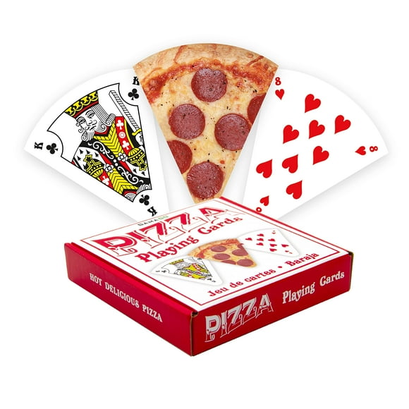 Baraja GAMAGO con forma de pizza para juegos de cartas
