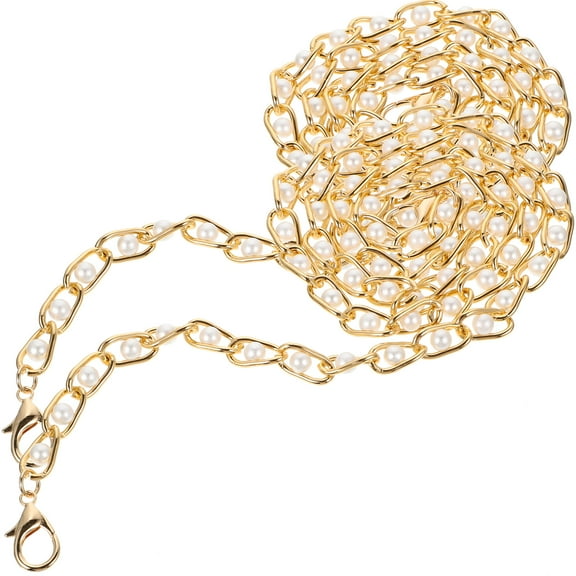 Masteelf  2 Pcs Bag Extender Chain Silver Pearl Purse Faux Pearls