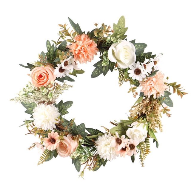 Fake Rose Wreath Simulation Flower Garland for Marriage Home Living Room Floral Decor
