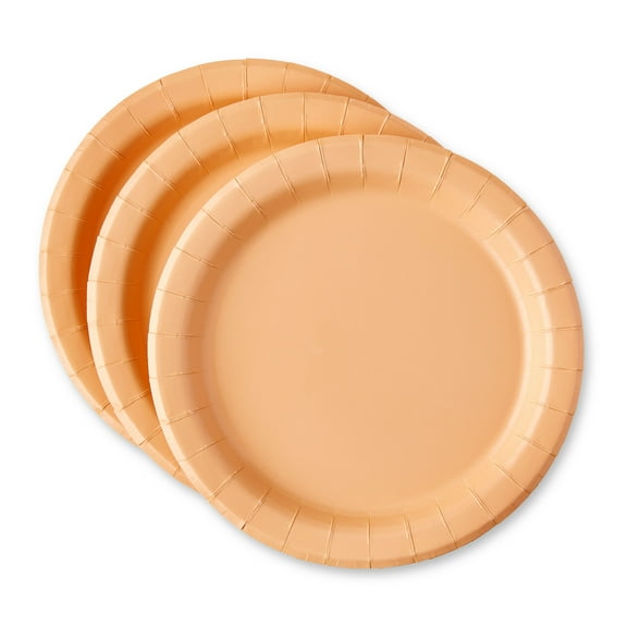 Disposable Paper Plates, 7", Peach, 24 Count, by Way To Celebrate