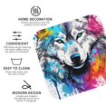 thumbnail image 3 of Zufioo Cool Colorful Wolf Print Leather Coaster Set, Decorative PVC Coasters 4-pack - Scald and Stain-resistant, Suitable for Home, Cafes, Restaurants-Square, 3 of 6