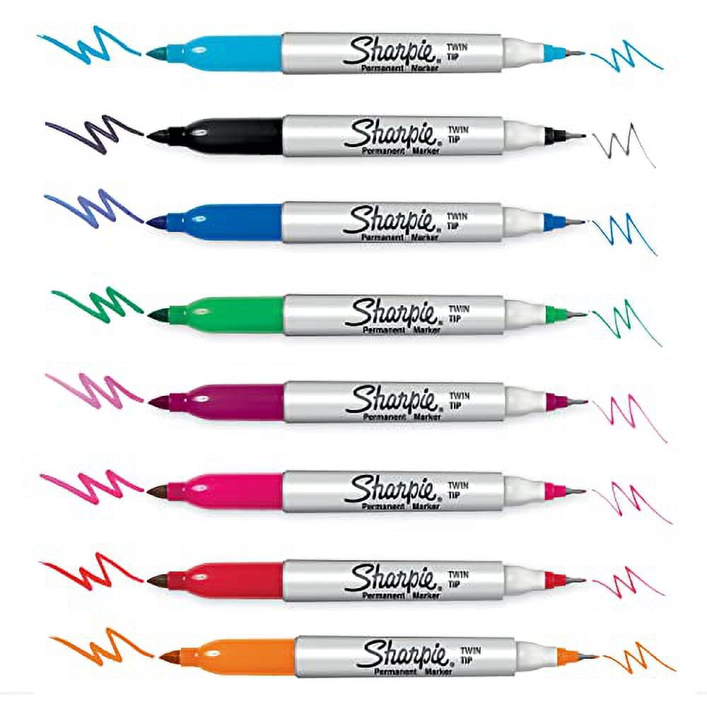 Sharpie medium-fine twin set of 8 oil-based pens, marker, color pen set, art, illustration, coloring book, drawing, sketching, decorating, entrance