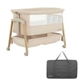 thumbnail image 1 of Evolur Moisés de noche con ruedas, siete alturas ajustables, laterales de malla transpirable, cesta de almacenamiento grande, moisés de viaje fácil de plegar y transportar, bolsa de viaje incluida, 1 of 5