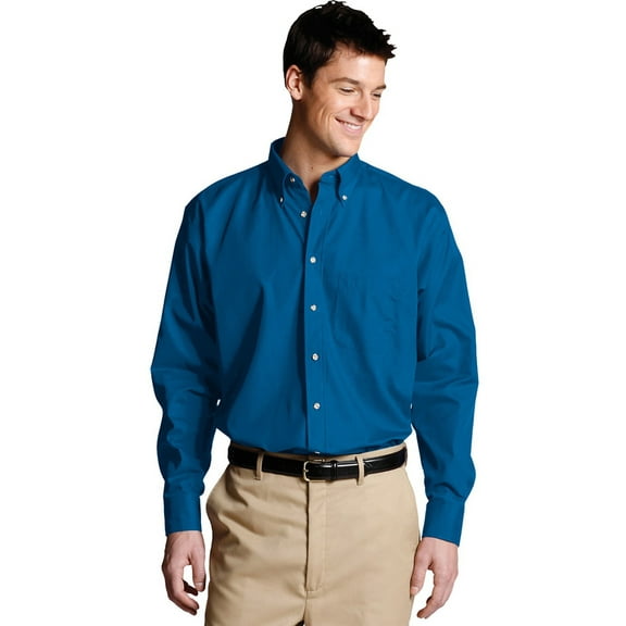 Edwards Men's Poplin Long Sleeve Shirt - 1280, 5XL 37, SAPPHIRE