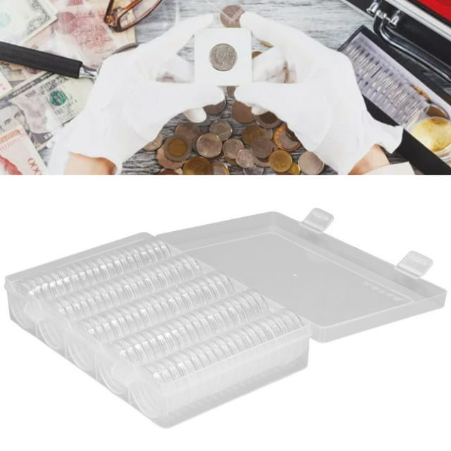 Coin Holder, Easy To Operate Coin Box Large Storage Capacity Widely with Coin Capsules Coin Pad for Exhibition for Business Gifts for Collection
