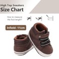 thumbnail image 2 of Baby Boys Girls High Top Sneakers Soft Soles Anti Skid Infant Ankle Shoes Toddler Prewalker First Walking Crib Shoes-brown, 2 of 5