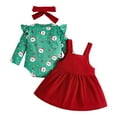 thumbnail image 4 of REgarm Christmas Outfit Baby Girl Ruffle Romper Suspender Overalls Dress Skirt Sets Fall Winter Clothes,6-9 Months, 4 of 7