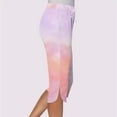 thumbnail image 4 of SwiftWear Women's Tie-Dye Capri Pants with Drawstring Waist - Fashion Slit Hem Sweatpants Casual Capris with Pockets, Stretchy Comfort Fit Cropped Pants S-2XL​, 4 of 7