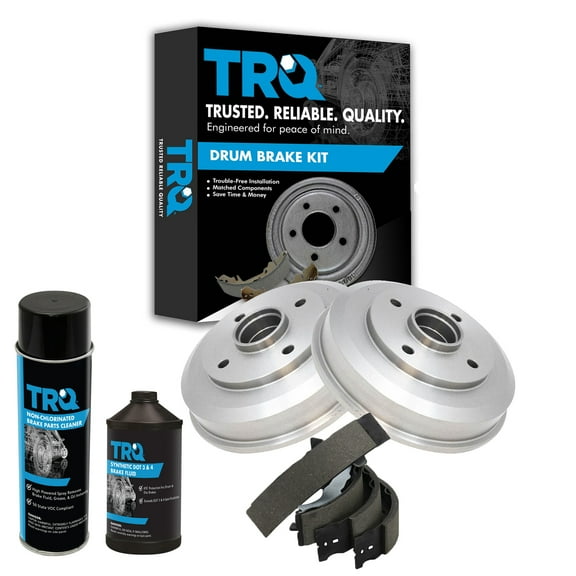 TRQ Rear Brake Drum & Shoe Kit w/Chemicals for 00-08 Ford Focus BKA17459