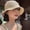 Beige, variant on Flower Grass Woven Fisherman Hat For Women In Summer, Breathable, Sunshade, And Sunscreen Bucket Hat, Japanese Small Fresh And Face Revealing Small Grass Hat