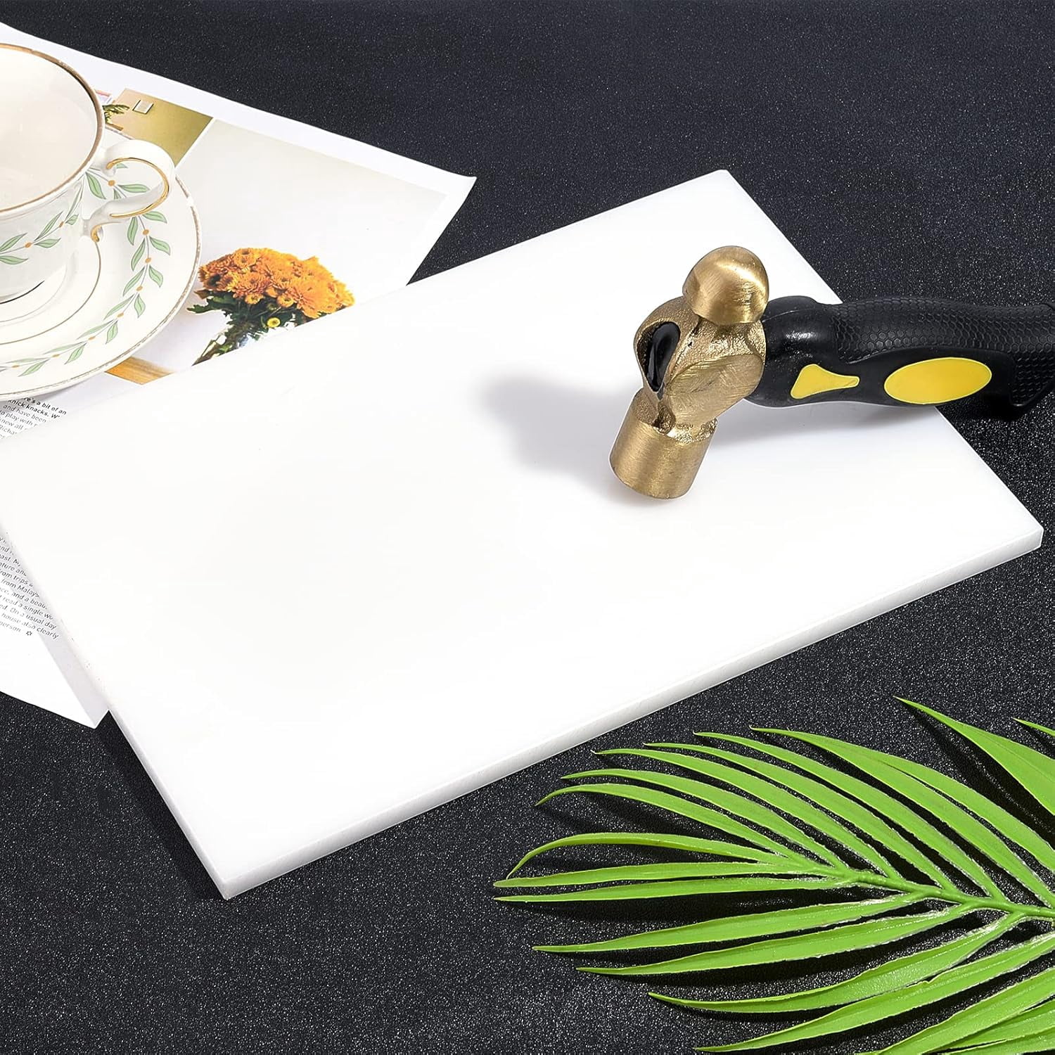 White Plastic Board Sheet 11.8x8inch Durable Waterproof Cutting Board Mat Ideal for DIY Signage Displays and Craft Projects 1cm Thickness