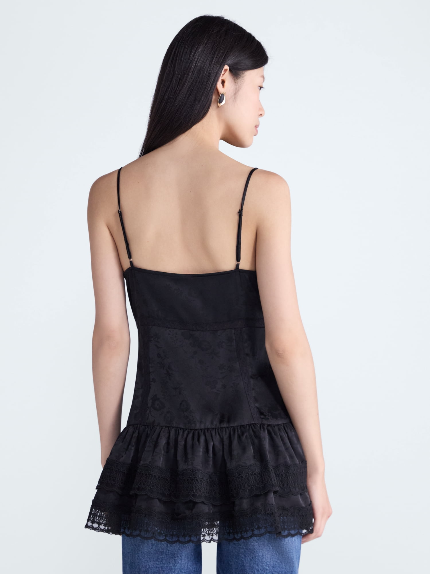 Scoop Women's and Women's Plus Tiered Lace Cami, Sizes XS-4X