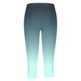 thumbnail image 4 of newwalpole Capri Leggings for Women Fall Floral Printed Plus Size Capris High Waist Knee Length Slim Fit Yoga Cropped Legging Mint Green for Size XL, 4 of 5